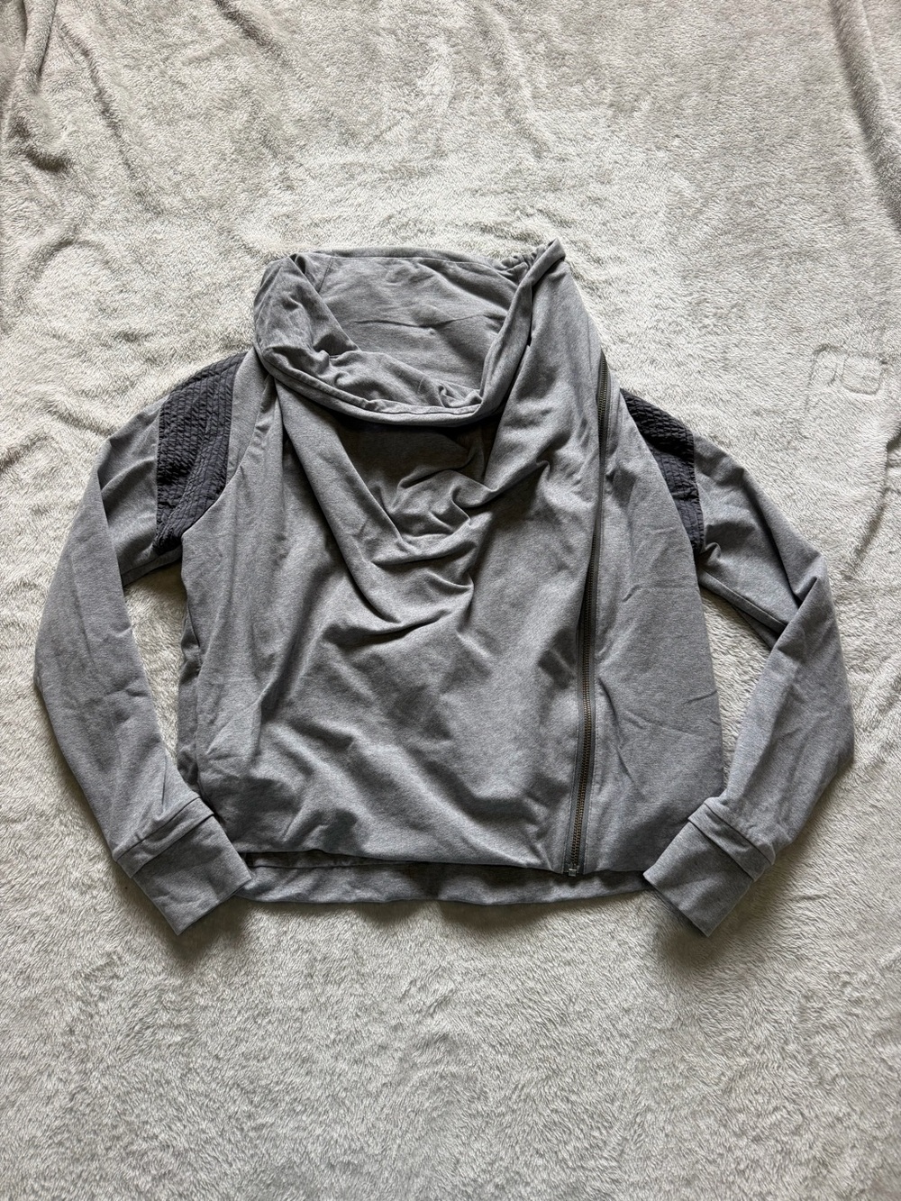 lululemon athletica Gray Draped Collar Bomber Jacket